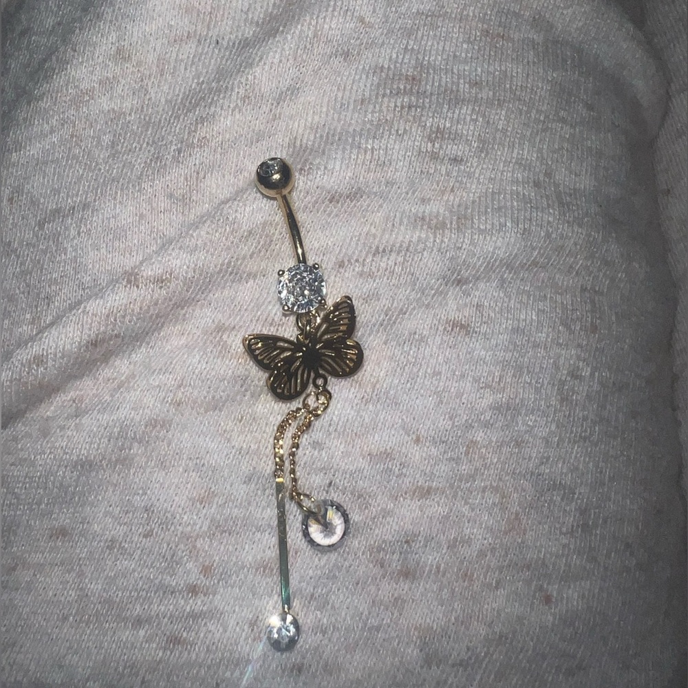 NEW Gold Butterfly Belly Button Ring
